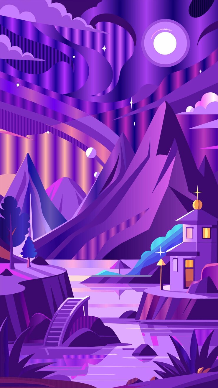 Vector una ilustración colorida de una casa con una iglesia en el fondo
