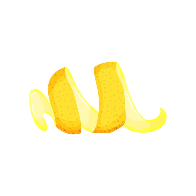 Vector ilustración colorida de cáscara de limón madura piel de cítricos de color amarillo brillante vitamina c alimentos saludables y dulces producto natural icono vectorial detallado en estilo plano aislado sobre fondo blanco