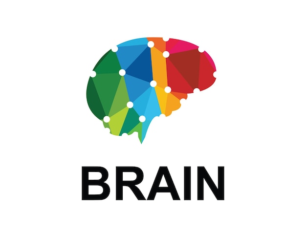 una ilustración colorida de un cerebro con la palabra cerebro en él