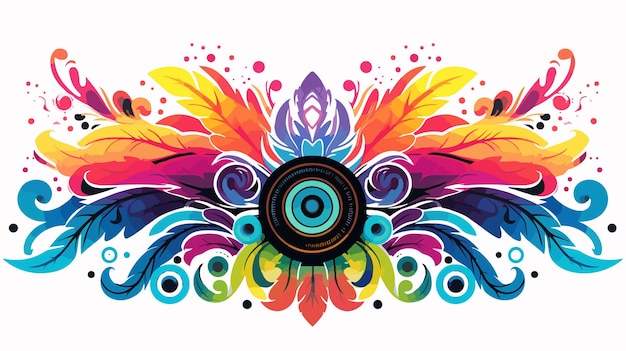 una ilustración colorida de un círculo con un círculo de multicolores en él