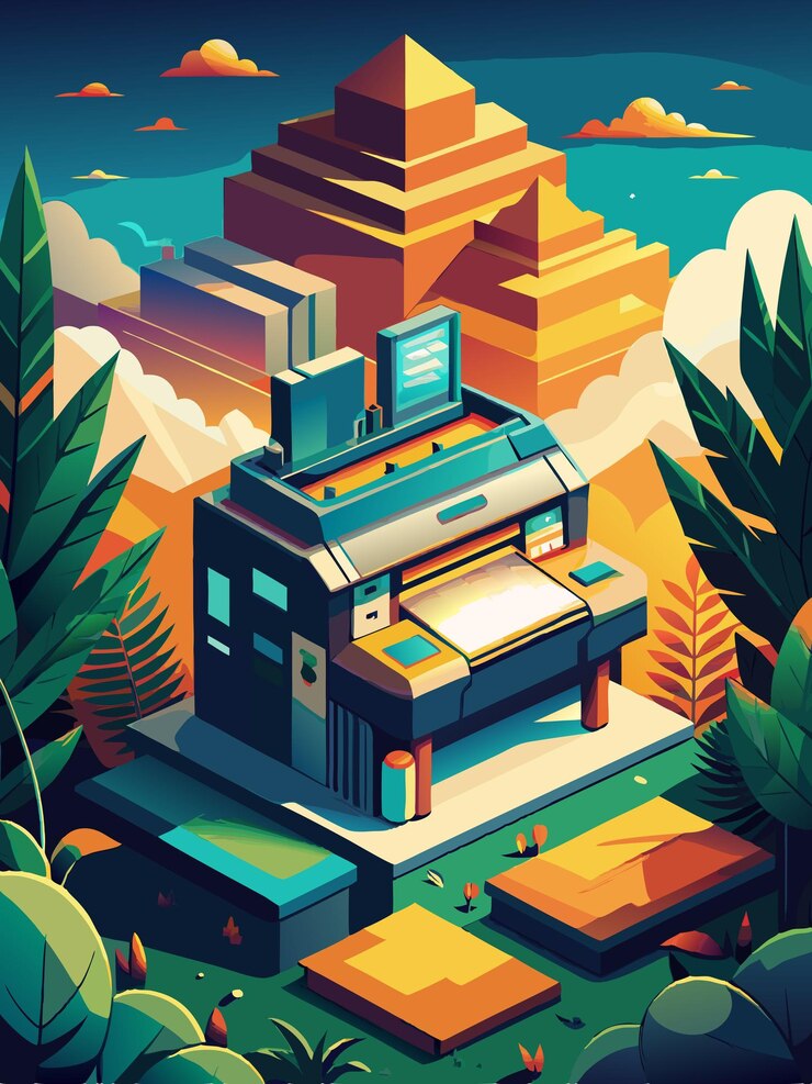 Vector una ilustración colorida de un edificio con una imagen de un edificios con una foto de un edificio en t