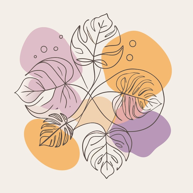 una ilustración colorida de flores y hojas con la palabra amor en ella