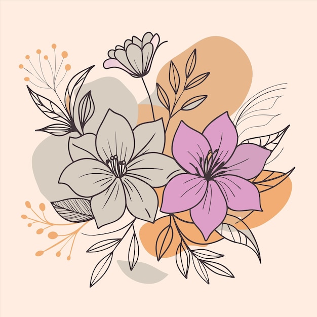 una ilustración colorida de flores con las palabras " primavera " en ella