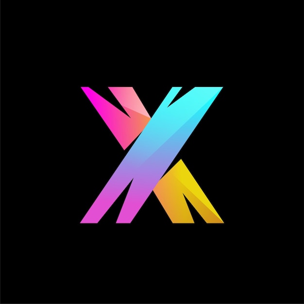 Ilustración colorida del gradiente del logotipo de x