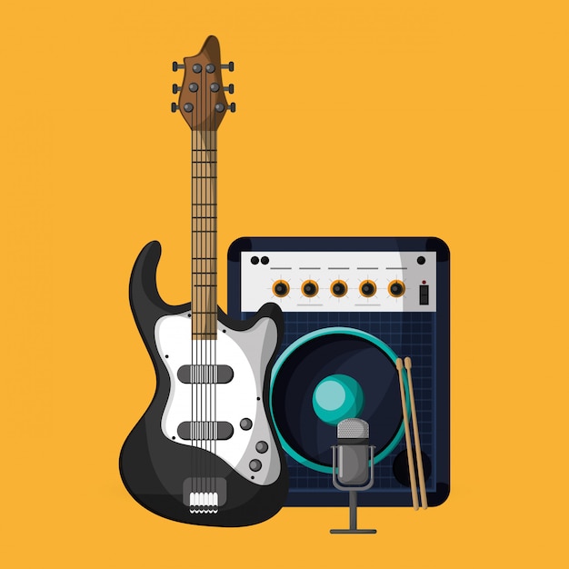 Vector ilustración colorida del icono de la música