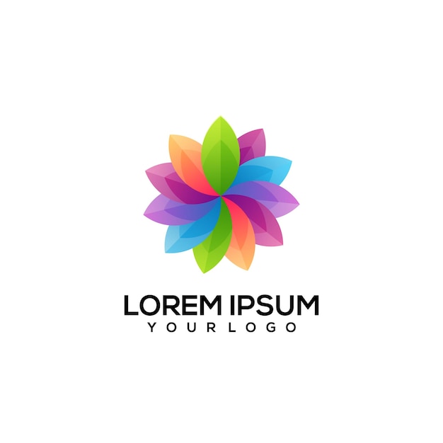 Ilustración colorida del logotipo de la flor