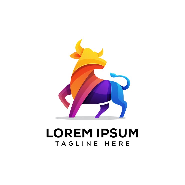 Vector ilustración colorida del logotipo del toro