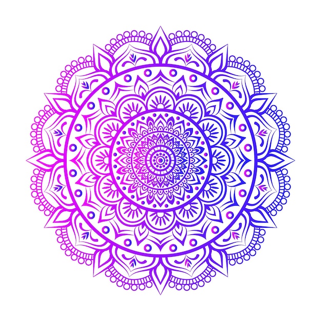 Ilustración colorida de mandala en estilo garabato. vector dibujado a mano doodle mandala con corazones.