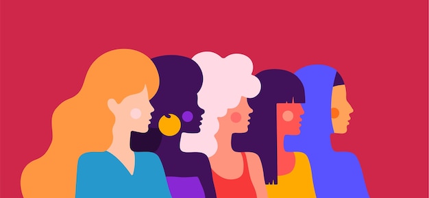 Vector ilustración colorida de mujeres