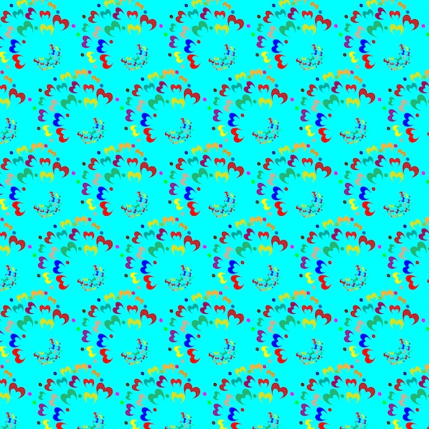 una ilustración colorida de la palabra e en un fondo azul