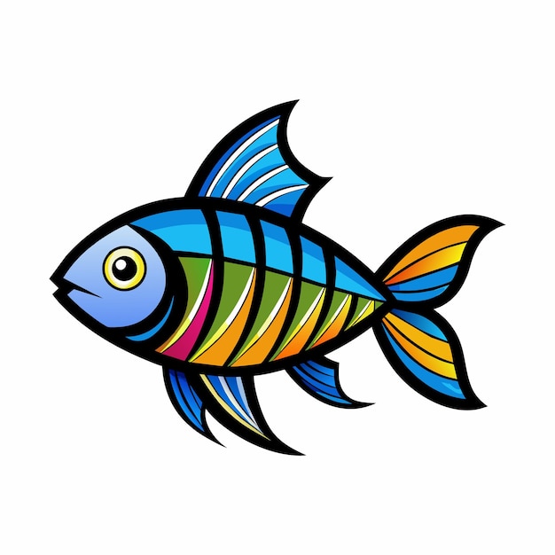 Ilustración colorida de los peces