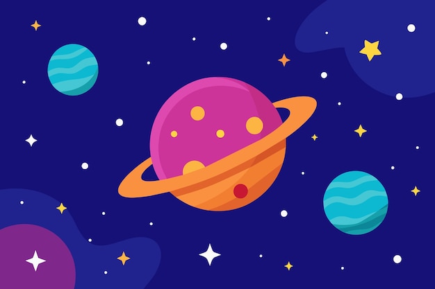 una ilustración colorida de un planeta con las palabras planetas en él