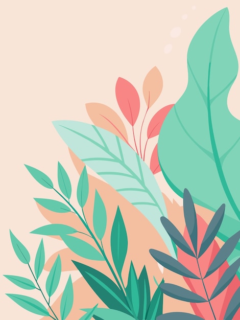 una ilustración colorida de plantas con diferentes colores