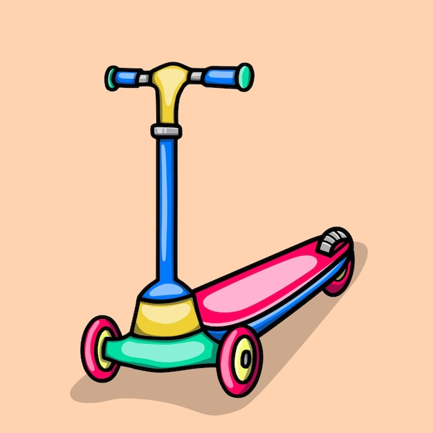 Vector ilustración colorida de scooter para niños