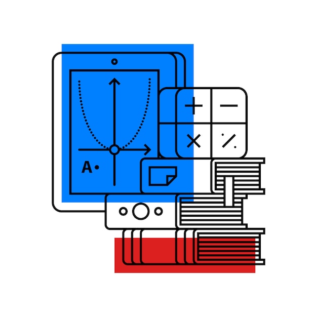 Ilustración colorida sobre álgebra