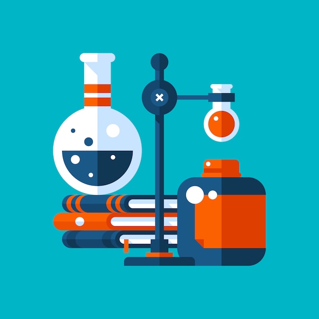 Vector ilustración colorida sobre química