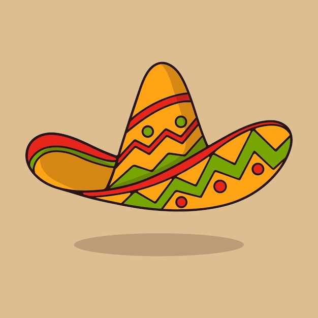 Ilustración colorida del sombrero