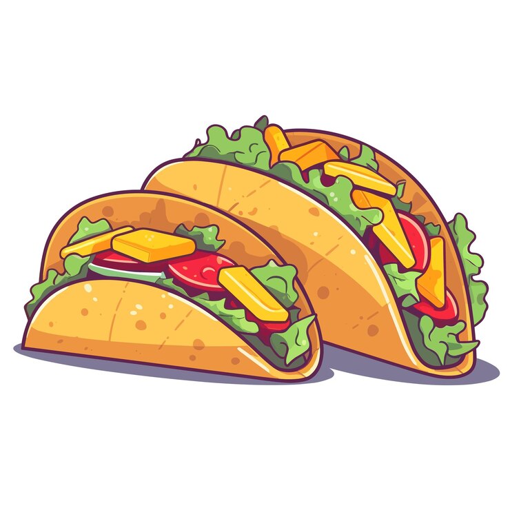 Vector ilustración colorida de tacos mexicanos