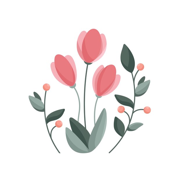 Ilustración colorida de tulipanes
