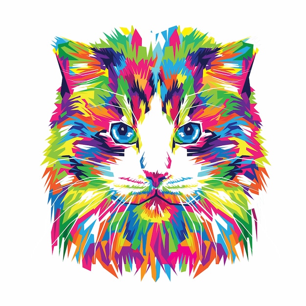 Ilustración colorida del vector del gato