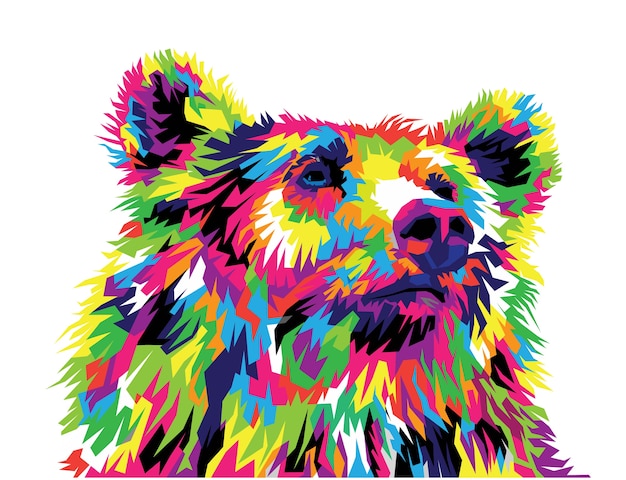 Ilustración colorida del vector del oso