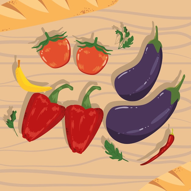 Vector ilustración de comida de abarrotes
