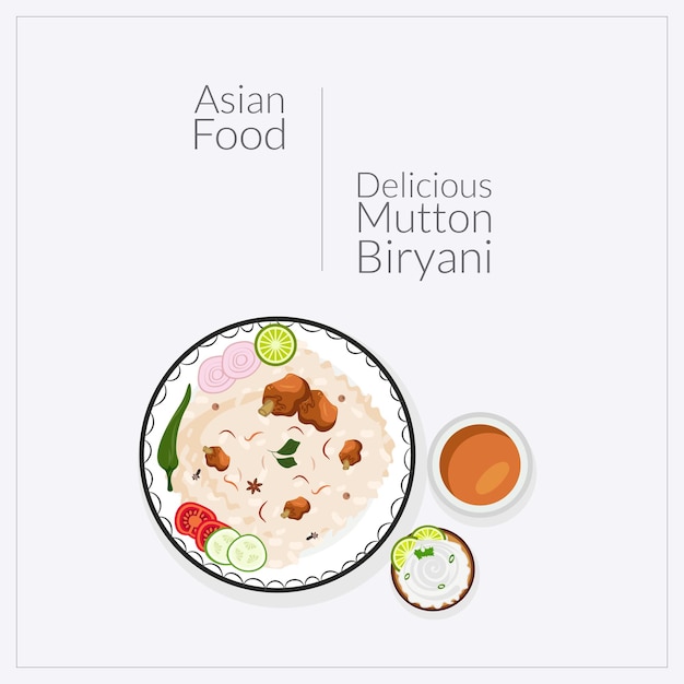 Ilustración de comida asiática de diseño plano dibujado a mano