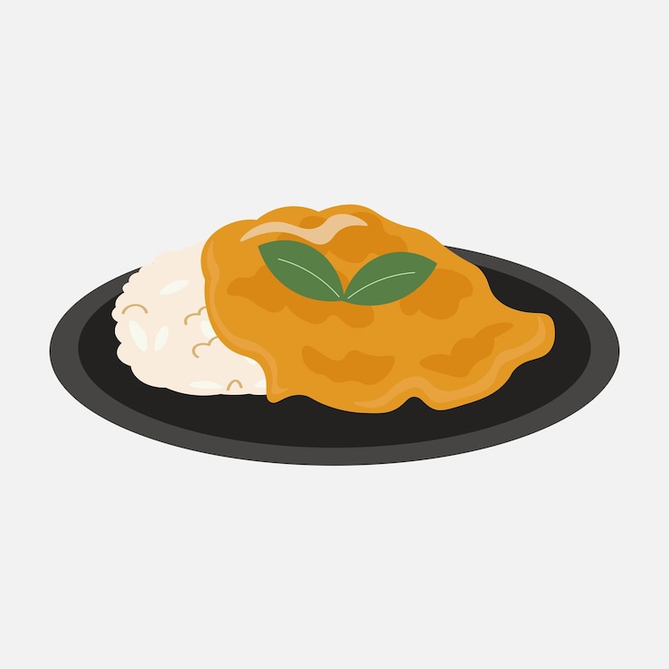 Vector ilustración de comida asiática de kaiow tailandia