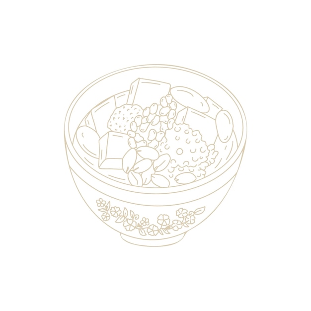 Ilustración de comida china con estilo de dibujos animados