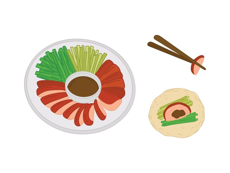 Vector ilustración de comida china con estilo de dibujos animados