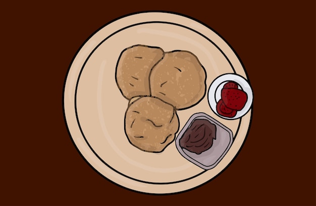 Ilustración de comida de dibujos animados de Pikelets