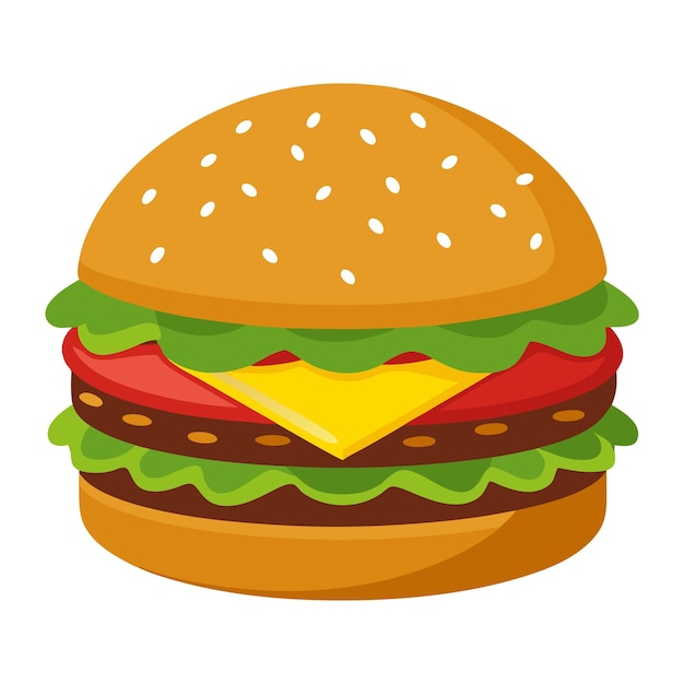 Ilustración de comida de hamburguesa aislada