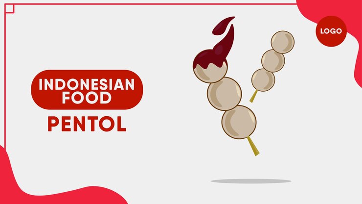 Ilustración de comida indonesia de albóndigas