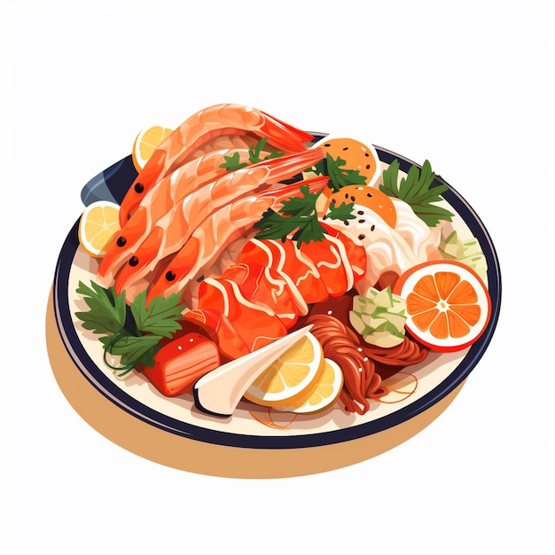 Ilustración comida japonesa asiática Japón vector cocina asiática diseño sushi comida dibujos animados res