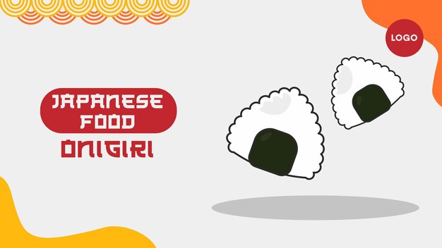 Ilustración de comida japonesa onigiri