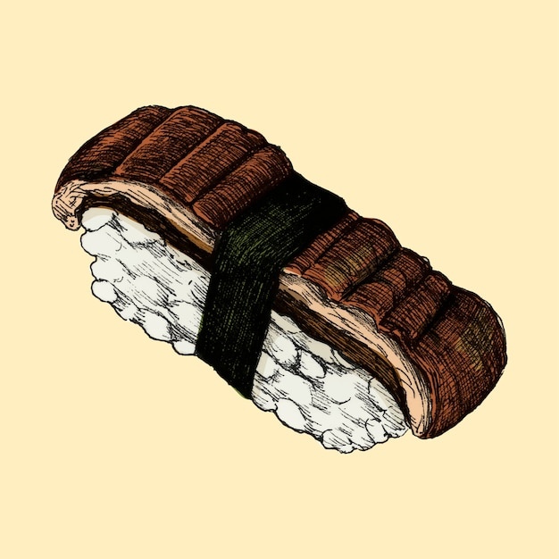 Ilustración de la comida japonesa
