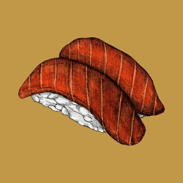 Ilustración de la comida japonesa
