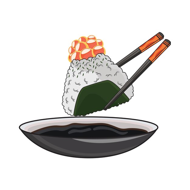 Ilustración de comida japonesa