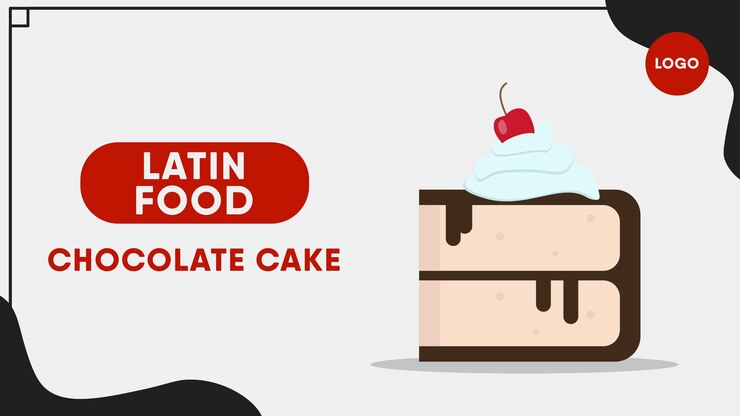 Ilustración de comida latinoamericana de pastel de chocolate