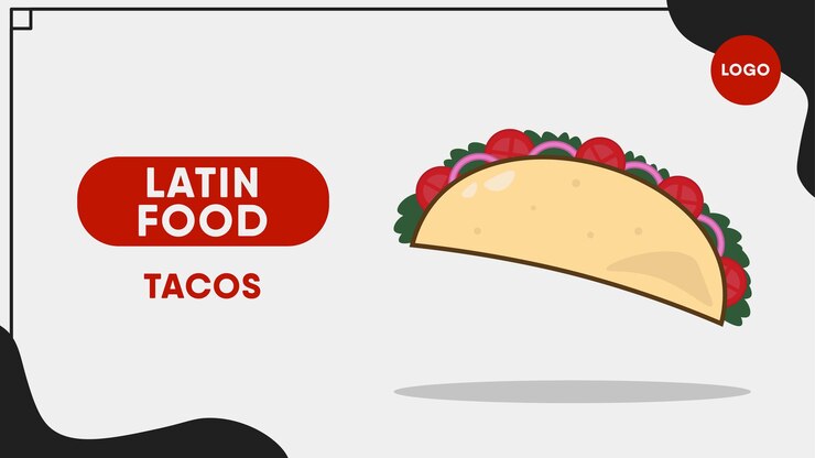 Ilustración de comida latinoamericana de tacos