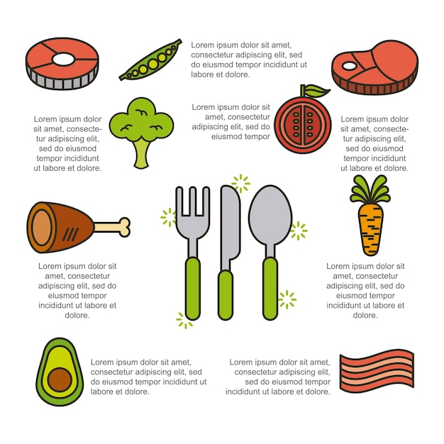 Ilustración de comida de proteína