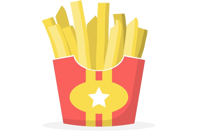 Vector ilustración de comida rápida con papas fritas
