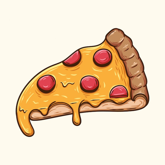 Ilustración de comida rápida de pizza