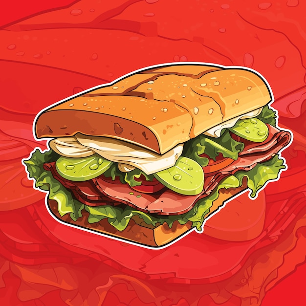 Ilustración de comida sándwich Vector BLT