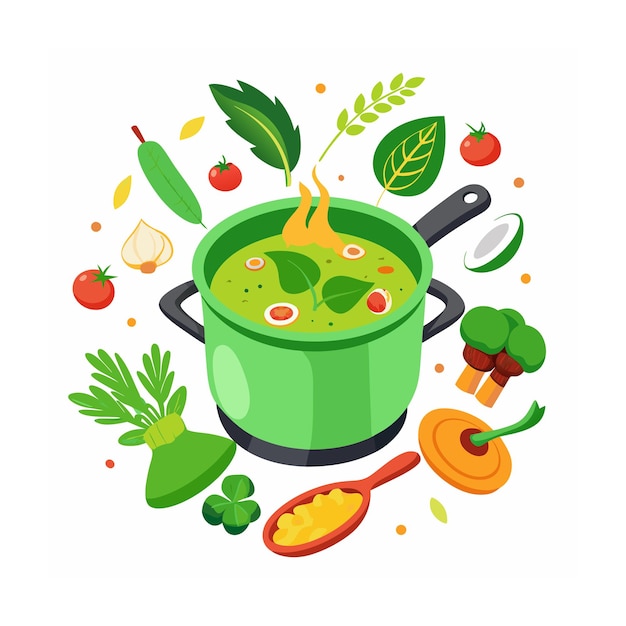 Ilustración de comida tailandesa de diseño plano dibujado a mano