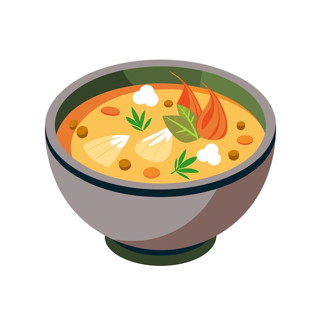 Ilustración de comida tailandesa de diseño plano dibujado a mano