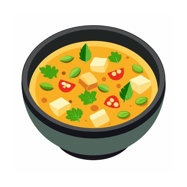 Ilustración de comida tailandesa de diseño plano dibujado a mano
