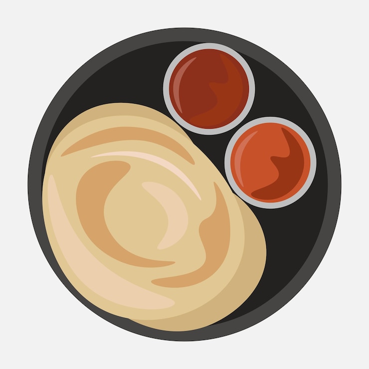 Vector ilustración de comida tradicional roti canai