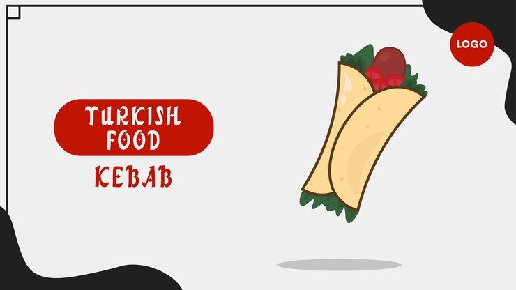 Ilustración de comida turca kebab