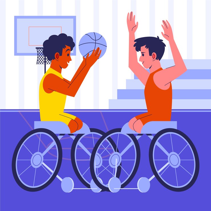 Vector ilustración de la competencia paralímpica plana